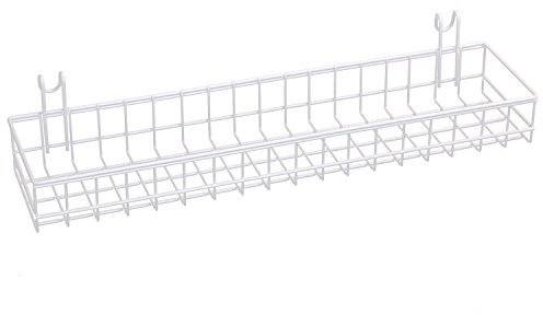 Kaforise Multipurpose Mesh Wall Metal Wire Basket, Grid Panel Hanging Tray , Wall Mount Organizer, Wire Storage Shelf Rack for Home Supplies, Wall Decor, Small Size, White Coated