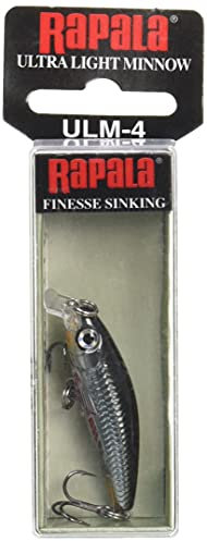 Rapala Unisex-Adult Ultra Light Minnow Angelköder mit Spezieller Tauchschaufel-Süßwasser Spinnköder-Lauftiefe 0,6-0,9m-Fischköder 4cm, 3g-Hergestellt in Estland-Carbon, Standard