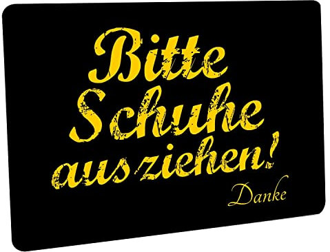 Crealuxe Fussmatte – “ Bitte Schuhe ausziehen - Danke “ - 60x40 cm - Gummi Rückseite/rutschfest - Filzoberfläche - Bedruckte Türmatte - Innenmatte - Schmutzmatte