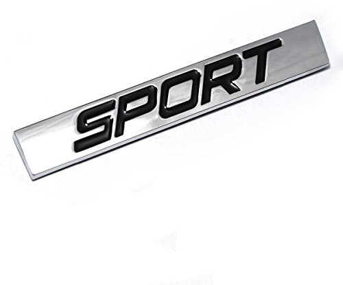 Dsycar 3D Metall Auto Dekoration Metallkleber Sport Auto LKW Abzeichen Emblem Aufkleber für Universal Cars Motorrad Fahrrad Auto Styling Dekorative Zubehör (Silber-Schwarz)