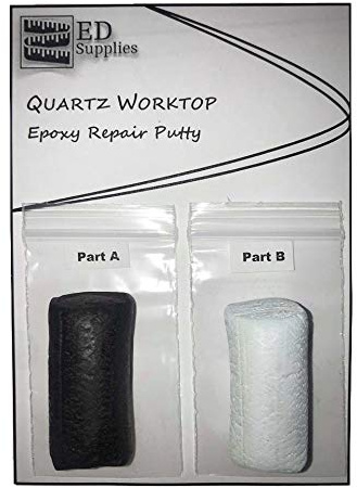 Quartz Sink & Worktop Epoxy Repair Putty – Repairs Chips, Cracks & Similar Damage. 38g (Dark Grey)