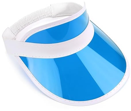 The Glowhouse Unisex Sonnenvisier - im Retro-Stil der 80er-Jahre - für Golf, Tennis, Junggesellenabschiede & Pokerpartys - Neonfarben - Blau - Einheitsgröße