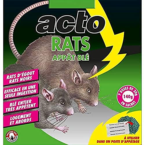 ACTO | APPÂT BLÉ RATS | agit dès la première prise du rongeur | RATO5