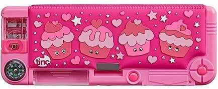 TINC Mallo Charakter, Federmäppchen mit Fächern, Inklusive Bleistift mit Radiergummiaufsatz, Kugelschreiber und 15-cm-Lineal, Einheitsgröße, Rosa (SNPCMAPK)