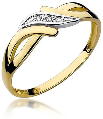 Lumari Gold - Damen Solitär Versprechen Ring Verlobungsring Damen Ring Gold 585 Echtgold 14k Gold mit natürlichem Diamanten Gemstone Gelbgold - Ringe Frauen - Antragsring - Hochwertiges Geschenk