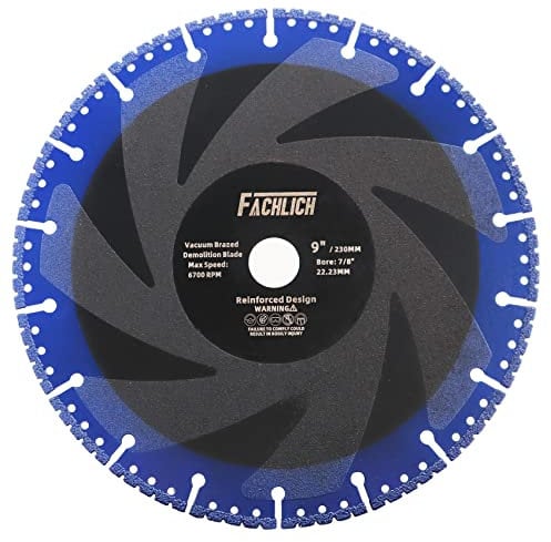 FACHLICH Diamant-Trennscheibe 230mm Allzweck Sägeblatt für Stahlbeton Metall Alu Bewehrung Eisen PVC Alle harten Materialien