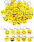 LATERN 100 Stück Emoji Schlüsselanhänger, 10 Muster Emoji Mini Schlüsselanhänger Emoticon Schlüsselanhänger Dekoration für Kindergeburtstag Gastgeschenke Partytütenfüller (3,5 cm x 8,5 cm)