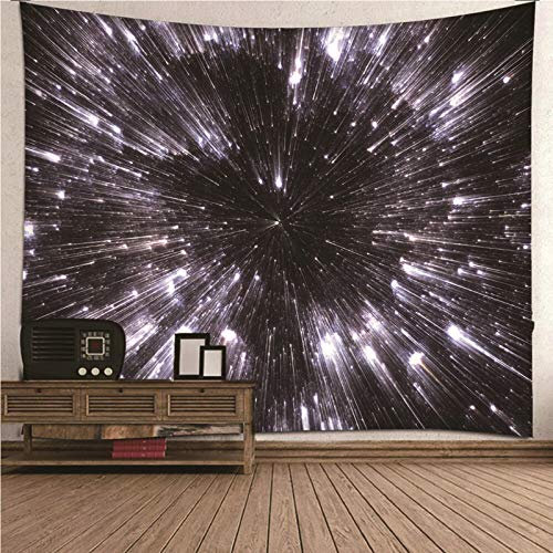Banemi Teppich Deko, Weihnachtsdecke Gobelin Schwarz und Weiß Meteor Muster Polyester Wandbehänge Home Tischdecke Dekorationen für Wohnzimmer 350x256CM