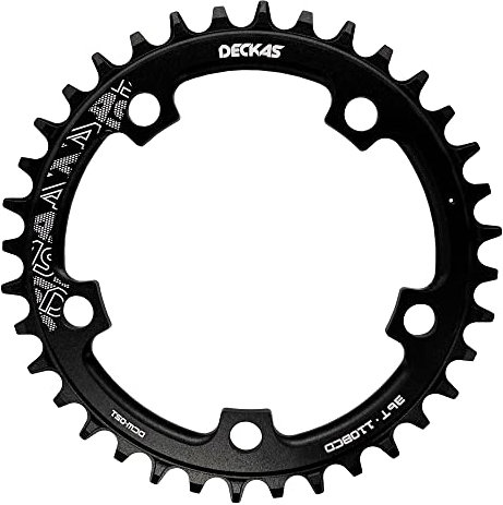 DECKAS Rundes Kettenblatt 110BCD 36T 38T 40T 42T 44T 46T 48T 50T 52T schmales breites Kettenblatt für 7- bis 12-Gang-Ketten (Schwarz 38T)