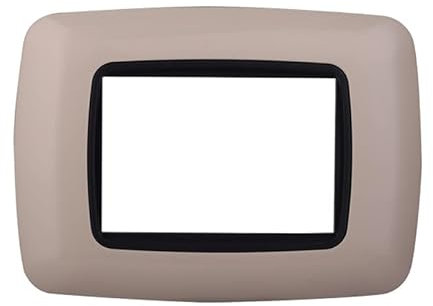 Placca Compatibile Con Bticino Living, Placche Plastica Bombata, 1 Pezzo (3 Posti/Moduli,Sabbia)