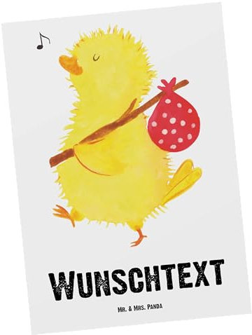 Mr. & Mrs. Panda Personalisierte Postkarte Küken Wander - Ostergeschenke, Osterdeko, Personalisierte Geschenke, Ostergeschenke Kinder, Geschenkkarte