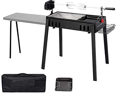 ATAAY Outdoor Charcoal Grill - Foldable Grill,Household Barbecue Stove,BBQ Grill,with Electric Barbecue Stand And Workbench,for Cooking Camping Picnics