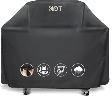 KPT 57 Inch Grill Cover for Outdoor Grill - Heavy Duty Waterproof 420D BBQ Cover with Hook, Air Vent, Buckle - Gas Grill Cover, UV & Fade Resistant, BBQ Grill Cover for Weber, Nexgrill, Char Broil