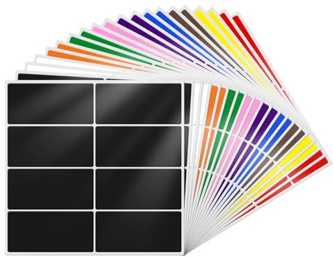 YIKIADA 10 Farben Rechteckig 40 × 19 mm Etiketten Bunt Selbstklebend Farbig Aufkleber Beschreibbar Marmeladen Klebeetiketten für Lager Büro 160 Stück