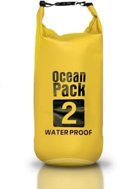 Cable Technologies wasserdichte Tasche 5/10/20L, Dry Bag Meer, wasserdichte Abdeckung Schultergurt für SUP, Kanu, Kajak, Bootsausflug, Boot, Angeln, Rafting, Camping, gelb, 2l, wasserdichte Tasche