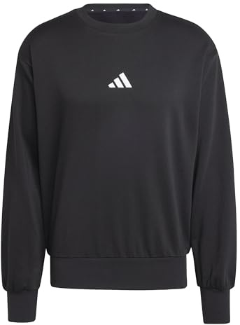 adidas Herren Essentials Feelcozy Fleece Sweatshirt, Black/White, M