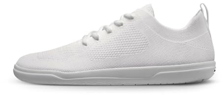 GROUNDIES Active Knit weiß - sportlicher Schnürschuh - Barfußschuhe Damen, Weiß Größe 42