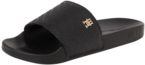 Tommy Hilfiger Claquettes Femme Monogram Élégantes, Noir (Black), 39