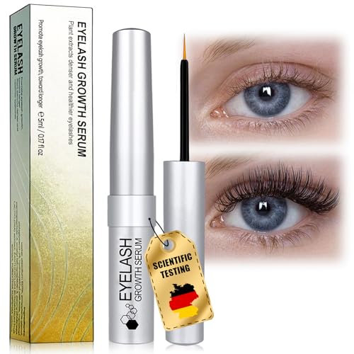 Premium Wimpernserum, Eyelash Serum, Lash Serum, das längere, vollere und dichtere Wimpern und Augenbrauen fördert, unterstützt das natürliche Wachstum, Schnelleres Wimpernwachstum, 5ML