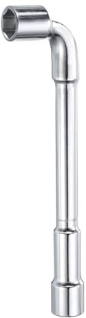 sourcing map L Shaped Angled Hex Socket Wrench 12mm High Carbon Steel Double Ended Metric 6 Point Tubular Socket Spanner for General Repairing, Pipeline, Bicycle Car Maintenance