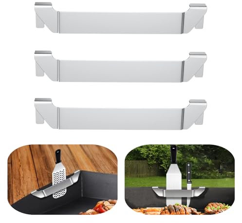 3 PCS Griddle Spatula Holder Sturdy Blackstone Spatula Holder Grill Barbecue Tool Rack Stainless Steel Barbecue Tool Rack Griddle Accessories for Outdoor Camping Picnic BBQ Essentials