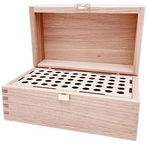 JOWE Munitionsbox aus Holz für Kurzwaffen | Patronenbox aus Kirschholz für Kurzwaffen Munition | Personalisierte Munitionsbox mit Verschluss 20x12 cm