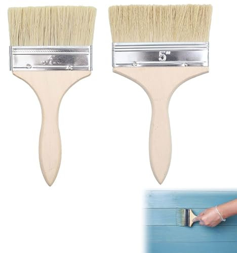 2 Pièces Pinceau en Soie pour Vitrifier Ou Vernir, Spalter, Pinceaux Peinture Bois, Pinceau Lasure Taille 9,8 x 21 cm, 12 x 22,5 cm, Pinceau Large Peinture, Peiceaux, Pinceau Plat