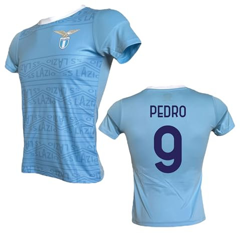 Generico Maglia Lazio Personalizzata Pedro 9 creata utilizzando Maglia Calcio Replica Autorizzata - Nuova - Taglie da Adulto (IT, Testo, L, Regular, Regular, Azzurro)