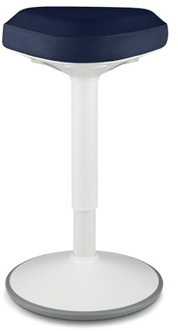 standup.Today Wackelhocker Elmo (Weiß/Blau) – Sitzhocker höhenverstellbar 55-80 cm – Ergonomischer Hocker für Büro & Zuhause – Bürohocker mit Schwingeffekt – Schreibtischhocker