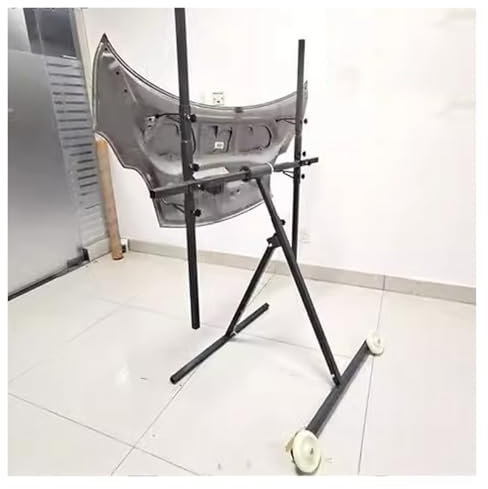 YQCXG Rotating Spray Paint Stand for Paint Booth, Functional Mobile Paint Drying Rack with Portable Casters, Adjustable Bumper Fender Hoods Repair Stand, for Repair Shops/Workshop(Black)