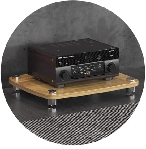 1/2/3/4-lagiger HiFi-Audioschrank HiFi-Ständer Plattenspieler-MDF-Ständer Audio-Rack Mit Stoßdämpfenden Füßen Regal for Leistungsverstärker Geräteschrank ( Color : Wood color , S : 60*48*10cm(1Tier)