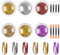 LOPHE Chrome Nail Powder, 6 Farben Gold Silber Chrom Nagelpulver, Aurora Pigment Nagel Pulver mit Spiegeleffekt, Nail Art Powder für DIY-Salon, 8 Applikatoren(B)