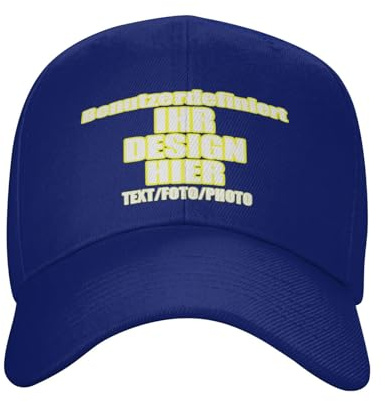 Kustima Basecap personalisiert Kappe personalisierte für Männer & Frauen |mit Foto/Logo/Text | Verstellbare Schirmmütze selbst gestalten | Mesh Cap Baseball Caps Herren Damen