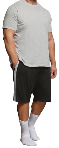 BadRhino Big & Tall Lightweight Lounge Shorts - Men's - Plus Size Curve Black