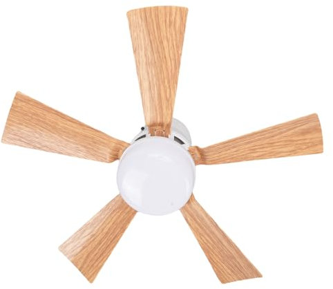 Haofy Luce Ventilatore a Soffitto con le Lame di Chicche in Legno a Telecomando, Camera da Letto del Portico per la Bianche (L 40w)