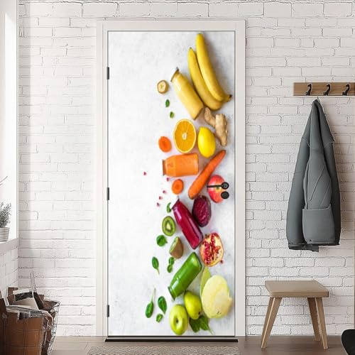 Türbekleben Gemüse Und Obst Türtapete, Selbstklebend TürPoster Gemüse Und Obst Türbilder, 3D Fototapete Türfolie Poster Tapete Türaufkleber Tür Tapeten 86 x 200 cm q.10071