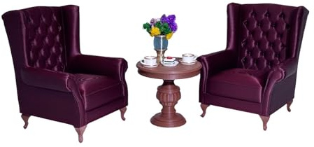 Oshhni Puppenhaus-Miniatur-Sofa-Set im amerikanischen Stil, Puppenhausmöbel 1/12, Zubehör zum Selbermachen, Szene, Mini-Dekoration, Mikro-Möbeldekoration, Rot