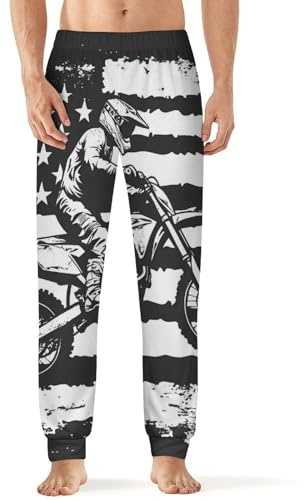 USA-Flagge Motocross-Fahrer Dirtbike Bequeme Herren-Pyjamahose Weiche, atm