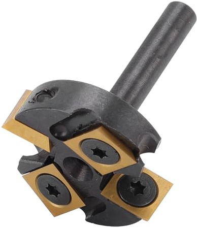 Luocute Mèche de Routeur D'aplatissement de Dalle, Tige de 1/4 Po, CNC, Surface de Spoiler, Mèche de Routeur de Surface de Dalle avec Diamètre de Coupe de 1-3/8 Po, Revêtement ATS, 4