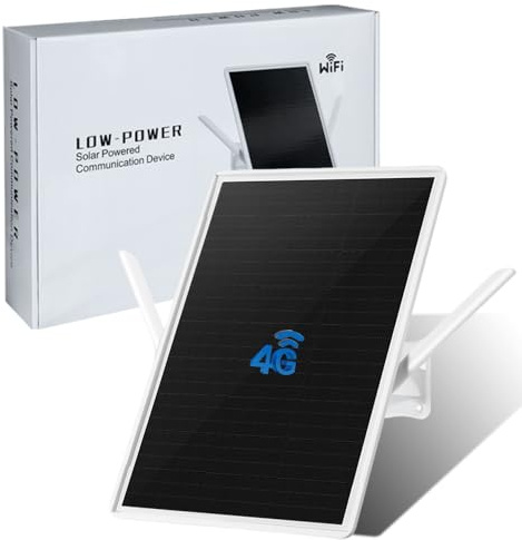 LCLCTEK® Routeur 4G LTE Solaire Extérieure sans Fil, Box 4G avec Carte SIM, Borne WiFi Antenne 4G CLE 150Mpbs,Lancer 2.4GHz Wi-FI 150Mpbs,2 Antennes Externe,Modem Carte SIM pour Tout Opérateur (17in)