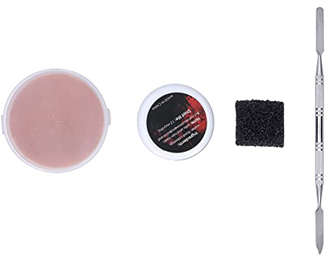Chiyyak Kit de Cire de Maquillage pour Fausses Cicatrices de Sang de Maquillage de Scène pour Créer des Effets de Plaie Authentiques Éponge Incluse pour les Farces Quotidiennes Idéal pour les