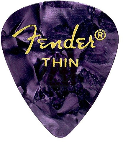 Fender Premium Celluloid 351 Shape Picks, dünn, Violett Moto, 12er-Pack