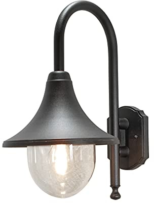 Konstsmide Bari Wandleuchte B: 25 cm T: 36 cm H: 44 cm, 1 x 75 W, IP44 lackiertes Aluminium, matt-schwarz 7237-750