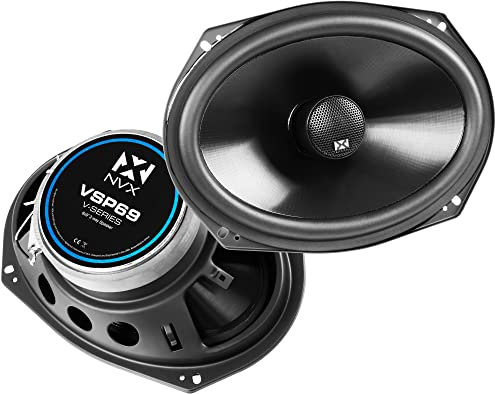 NVX Altavoces coaxiales de 2 vías RMS de 2 vías para coche de 6 x 9 pulgadas con cúpula de seda, juego de 2 [VSP69]