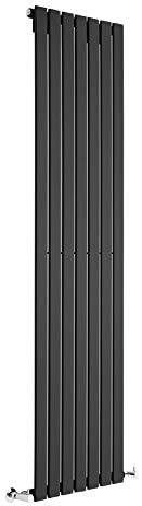 Milano Alpha Black Vertical Single Flat Panel Radiator - 1780mm x 490mm