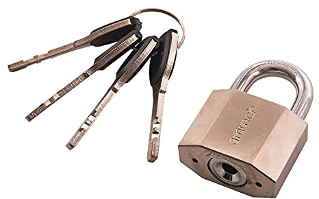 Amtech – Security Padlock, Double Ball Locking, 7mm Hardened Shackle, Chrome Plated, 4 Keys, Everyday Protection for Gates, Sheds, Lockers and Cabinets, 40mm