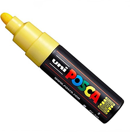 Posca Uni PC-7M Paint Marker Art Pens - Large Bullet Nib 4.5-5.5mm - 15 Colours - New for 2017 - Yellow