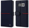 Samsung Galaxy Note 8 Genuine Leather Case, Gebei Aceh Series Mobile Phone Book Wallet Clamshell Invisible Magnetic Buckle Cover for Samsung Galaxy Note 8 (Blue)