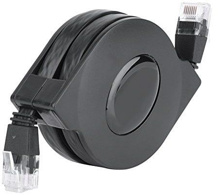 Kafuty Cable de Red Cat6, retráctil para módem Red de enrutador, conmutador Ethernet de Cable de Internet Plano de Alta Velocidad, módem, enrutador(6.56 pies)