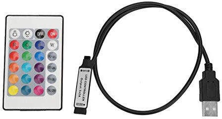 24 Tasten RGB LED Lichtleiste Kabellose Fernbedienung 5-24V USB 6A Lichtleiste Fernbedienung (Linienlänge 0,5m)